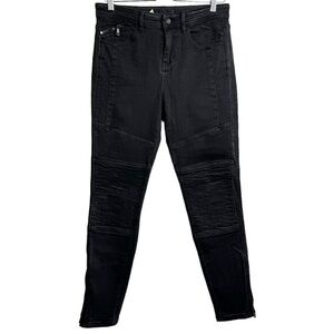 Free People Vintage Stretch Midnight Magic Jeans High Rise Skinny Leg Black 29